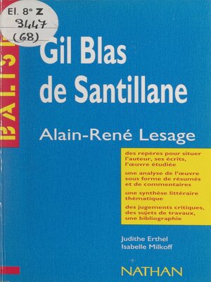 cover image of Gil Blas de Santillane